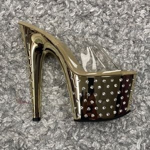 Gold Pleaser dance heel